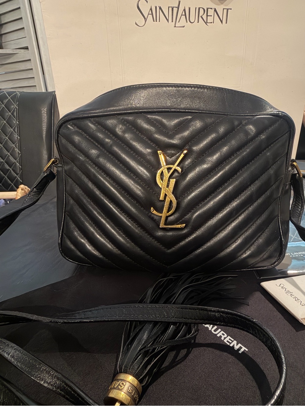 Saint Laurent Lou Camera Bag Matelasse Chevron w/COA - Picture 3 of 17